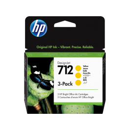HP 712 geltono rašalo kasečių komplektas