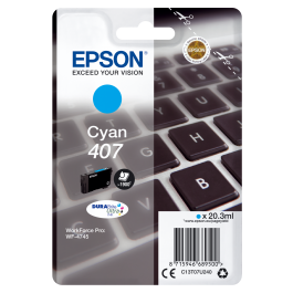 Epson 407 mėlyno rašalo kasetė